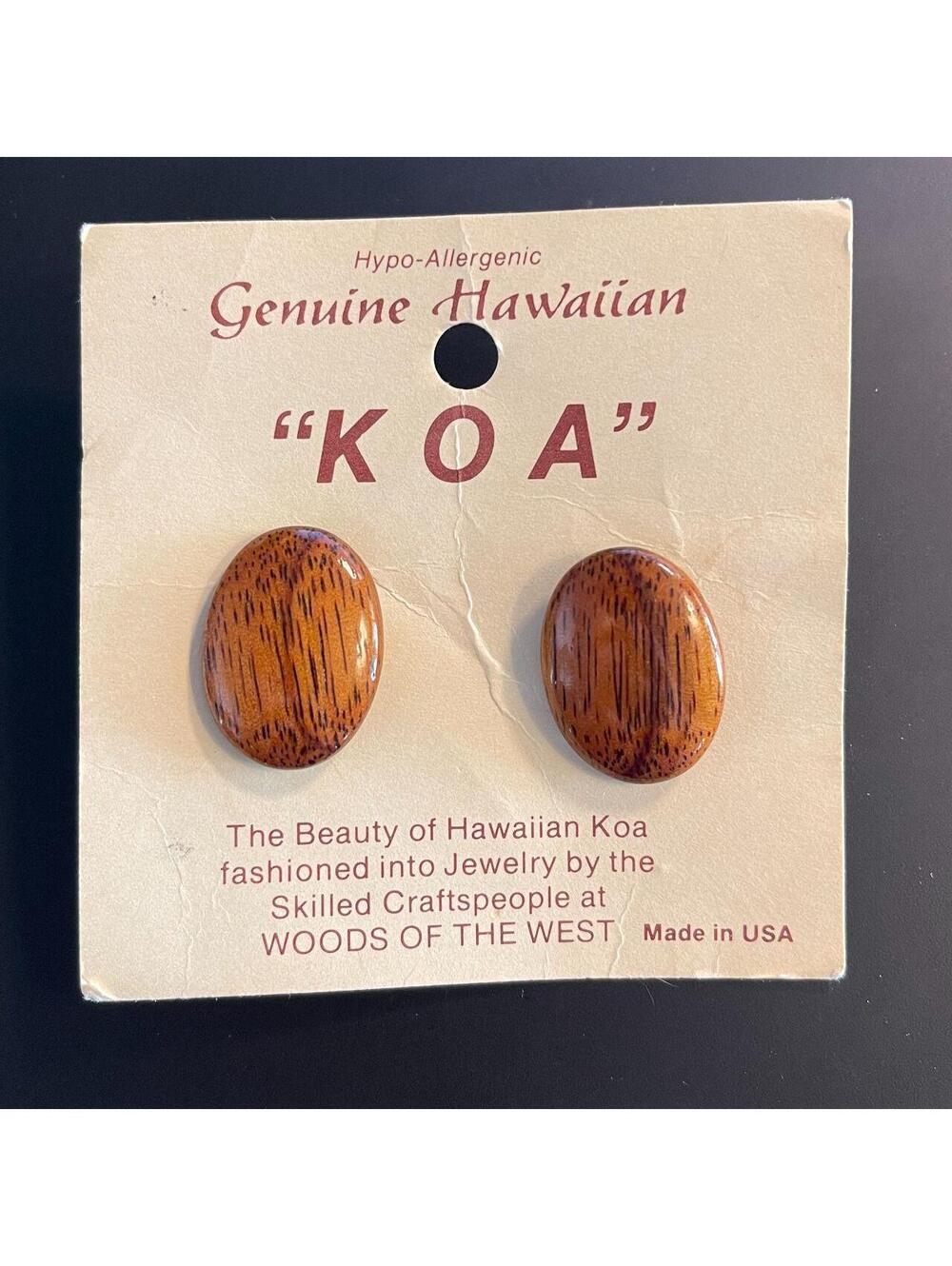 Hypo-Allergenic Genuine Hawaiian Koa Large Button Earrings
